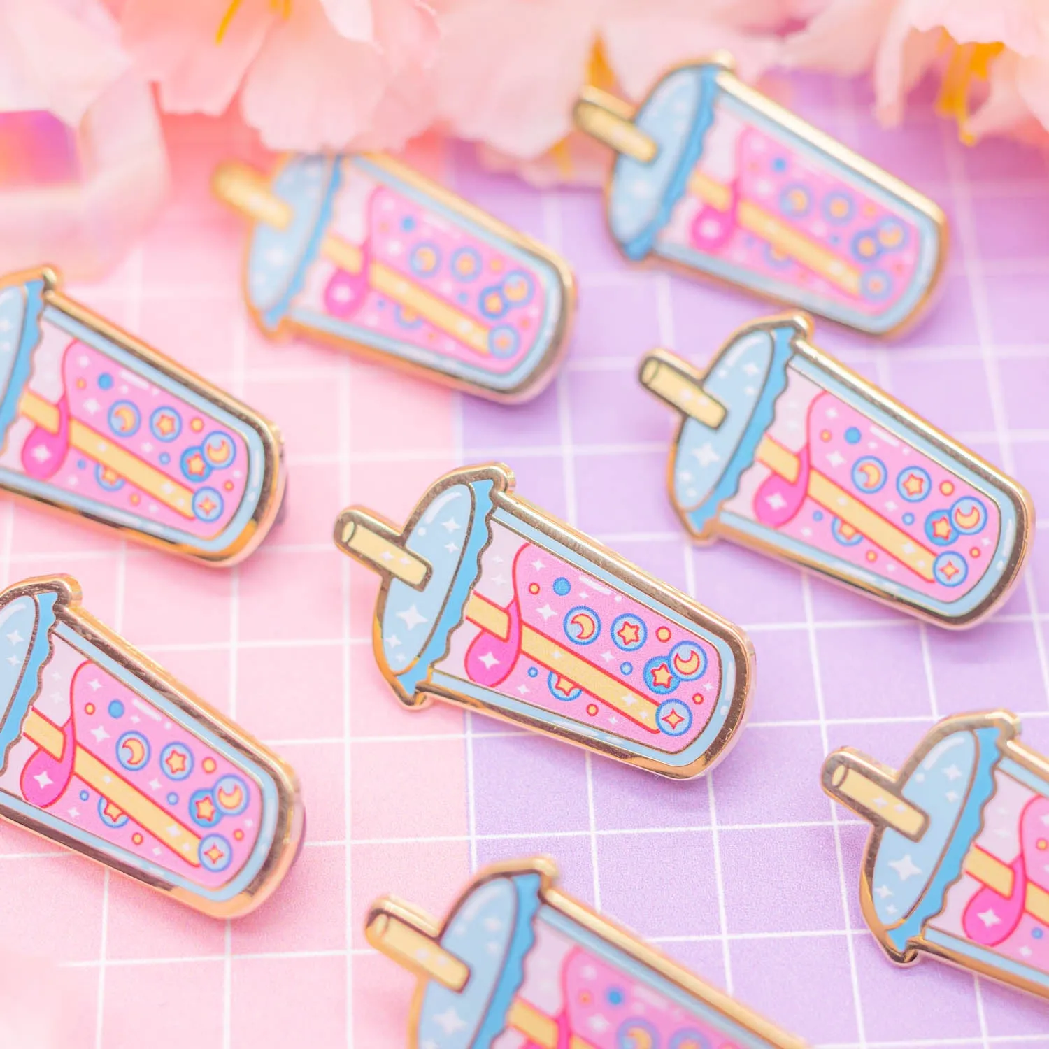 Cosmic Snacks - cosmic bubble tea enamel pin