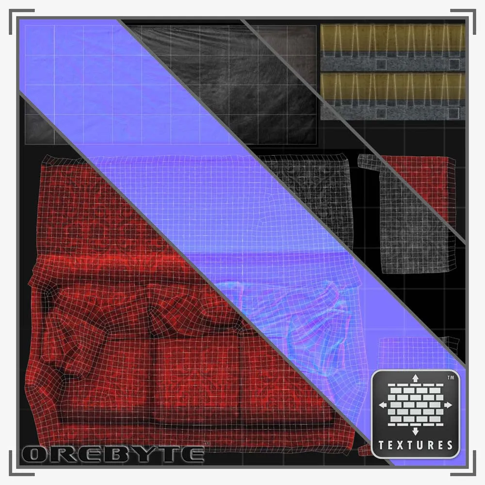 Couch Sofa Red 01