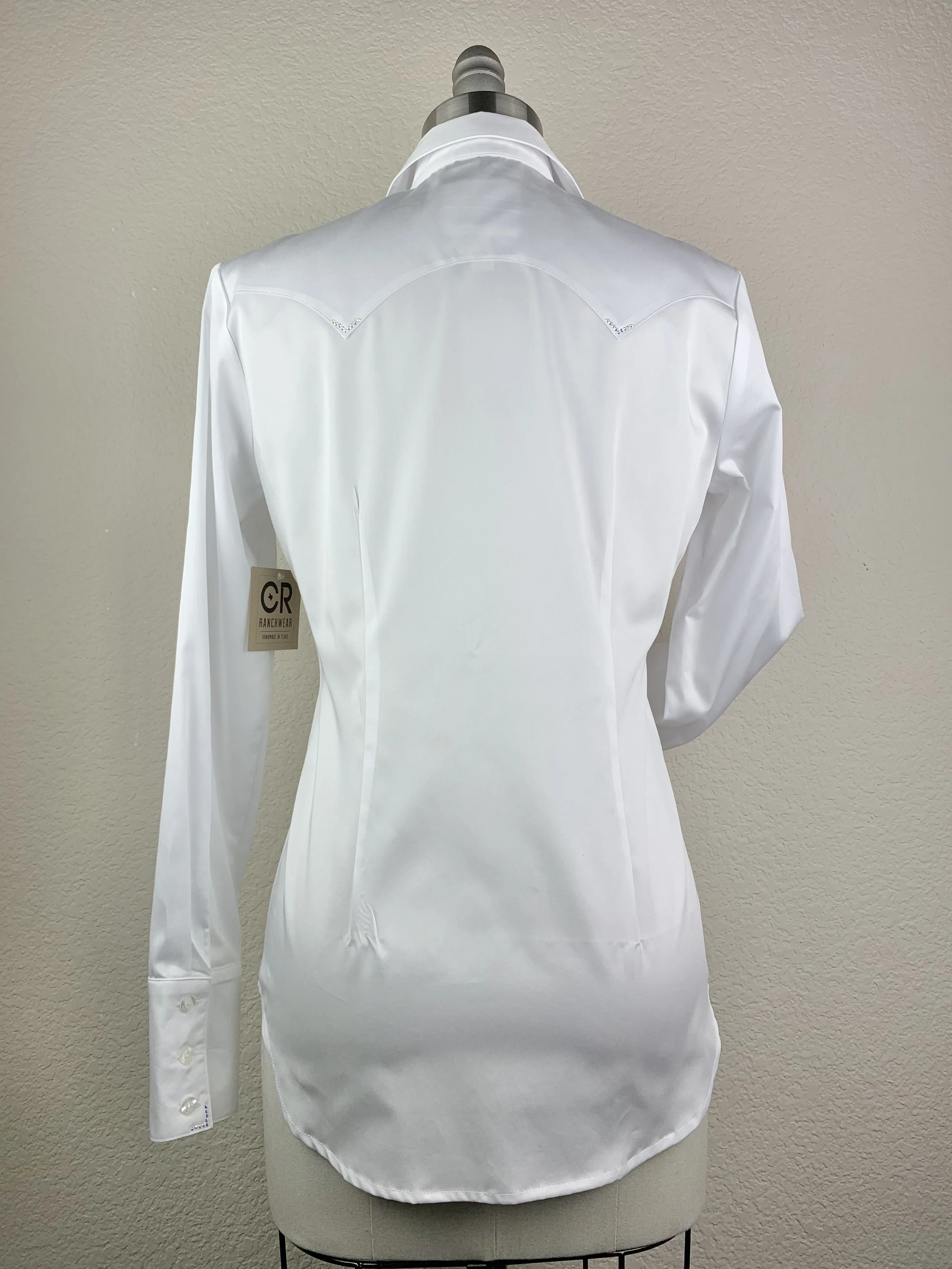 CR Western Pro White Cotton Sateen - FINAL SALE