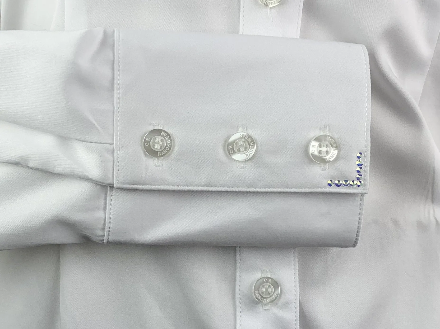 CR Western Pro White Cotton Sateen - FINAL SALE