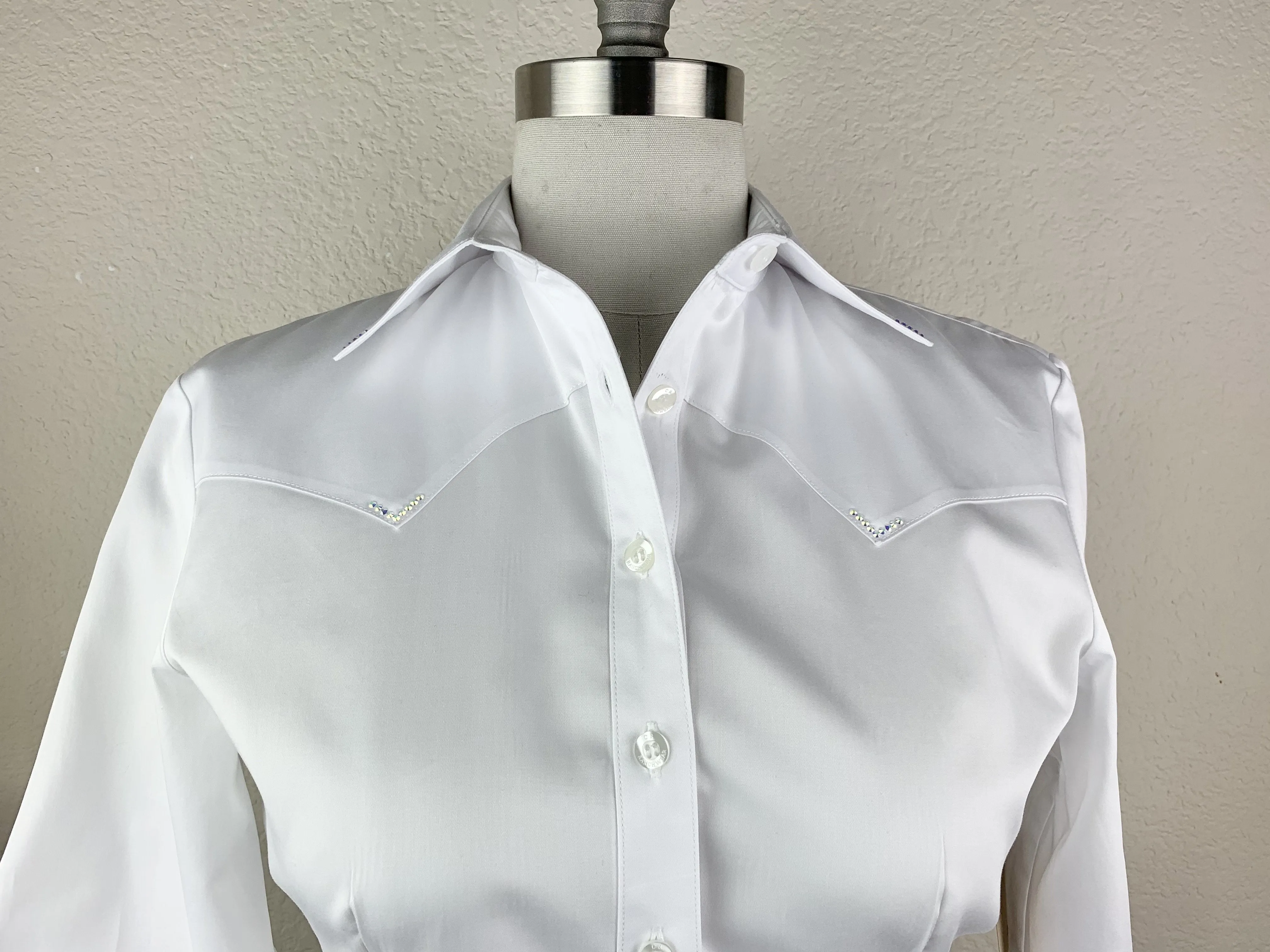 CR Western Pro White Cotton Sateen - FINAL SALE
