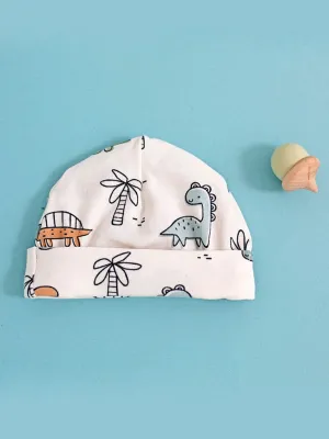 Cream Dino Buddies, Preemie Round Hat