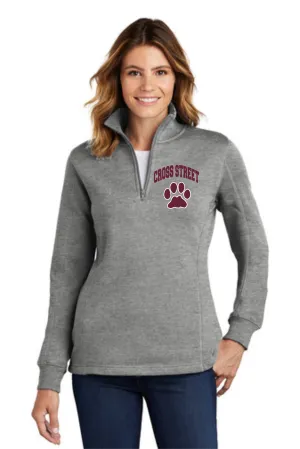 Cross Street Ladies 1/4 Zip Cotton blended Pullover