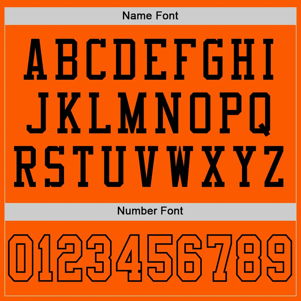 Custom Orange Orange-Black Mesh Authentic Throwback Football Jersey