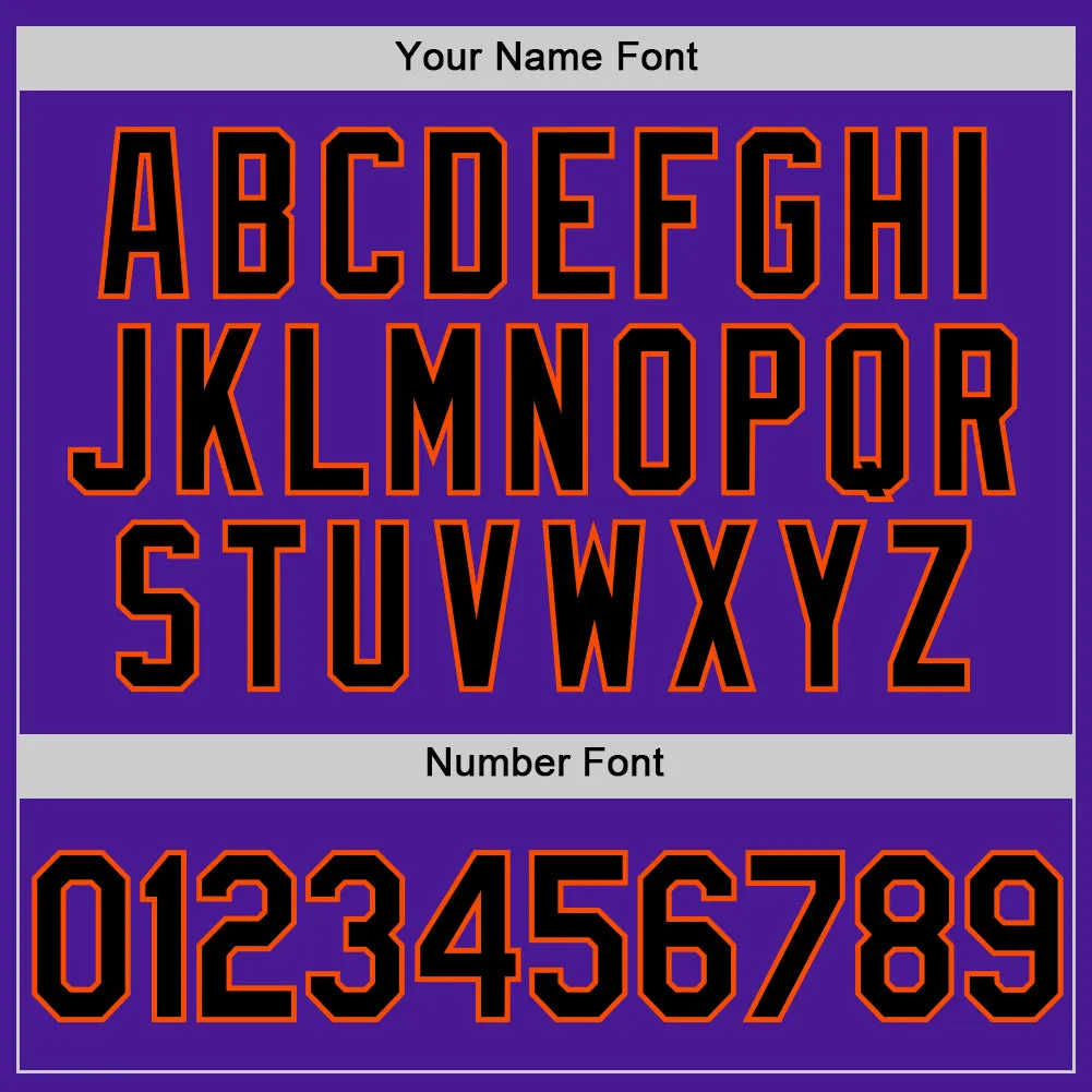 Custom Purple Black-Orange Authentic Throwback Baseball Jersey