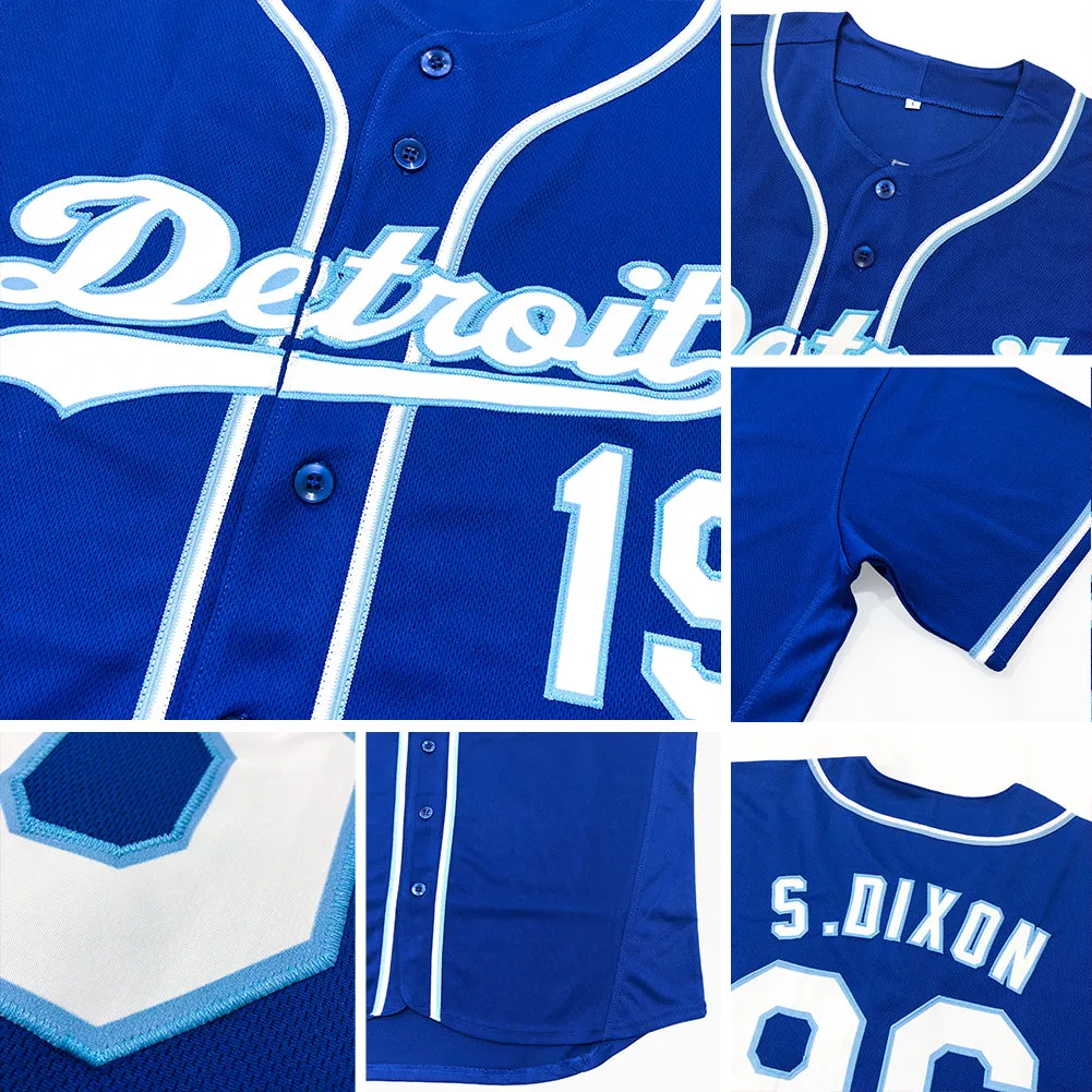 Custom Royal Orange-White Authentic Baseball Jersey