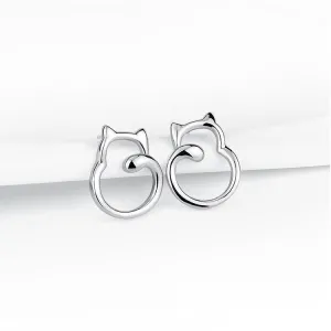 Cutie Cat Chubby Cat Stud Earrings