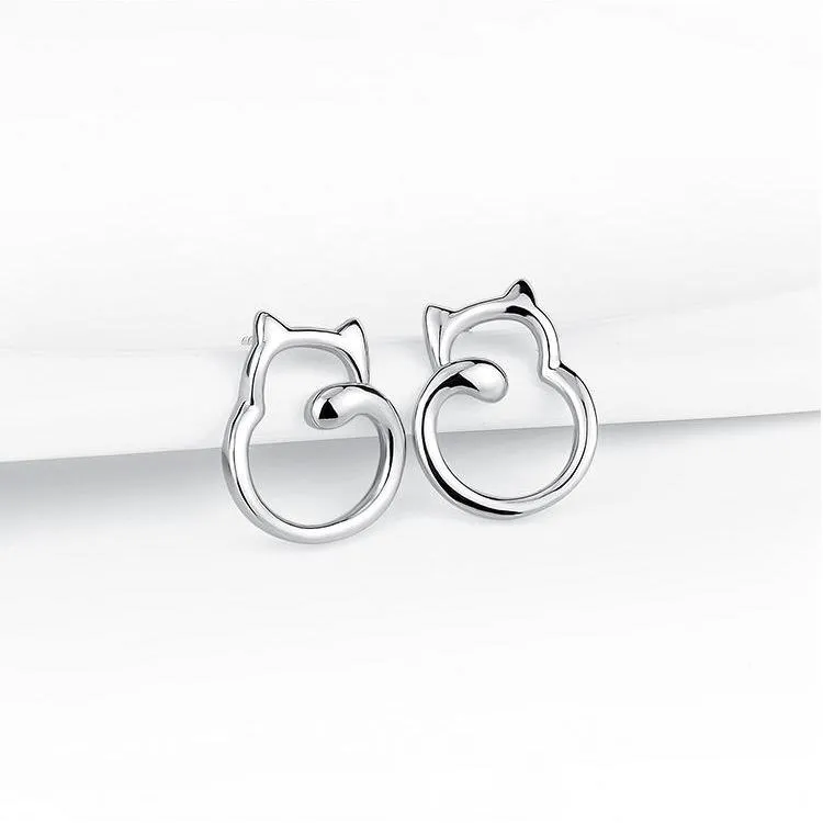 Cutie Cat Chubby Cat Stud Earrings