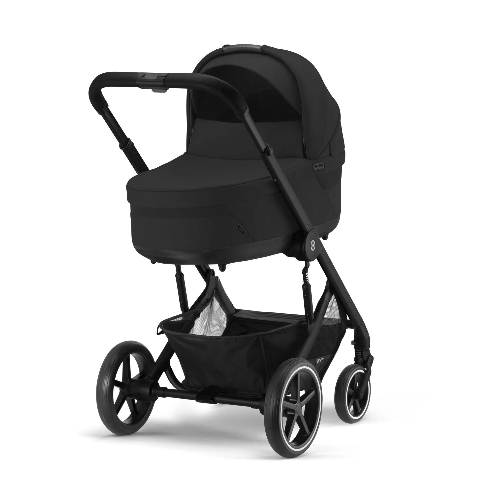 Cybex Balios S Lux Bundle with Aton B2 Car Seat & Base - Moon Black/Black Frame