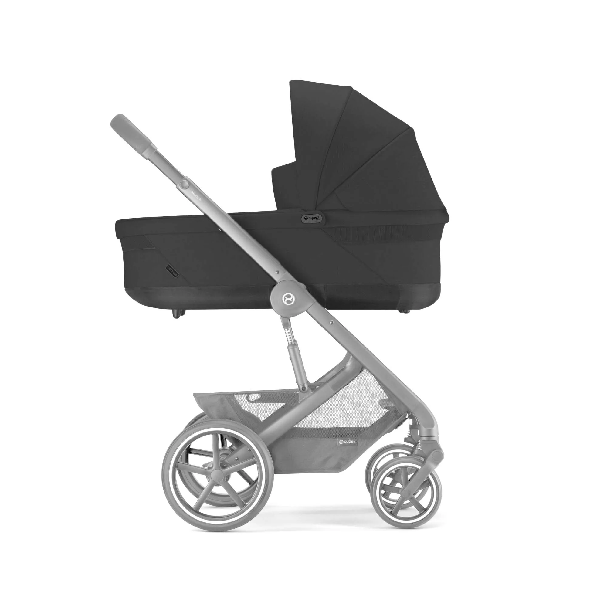 Cybex Balios S Lux Bundle with Aton B2 Car Seat & Base - Moon Black/Black Frame