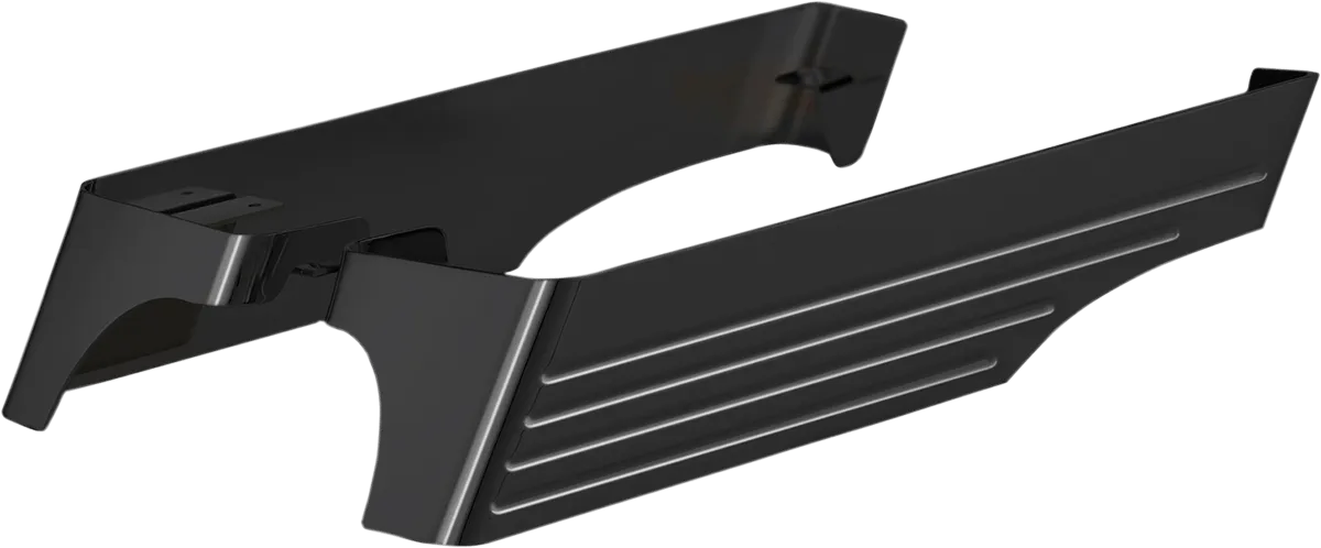 Cyclesmiths 200-XL-BB-A Billet Saddlebag Extensions with Cutouts for Dual Exhaust - Black Powdercoated - Extra Wide