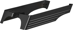 Cyclesmiths 200-XL-BB-A Billet Saddlebag Extensions with Cutouts for Dual Exhaust - Black Powdercoated - Extra Wide