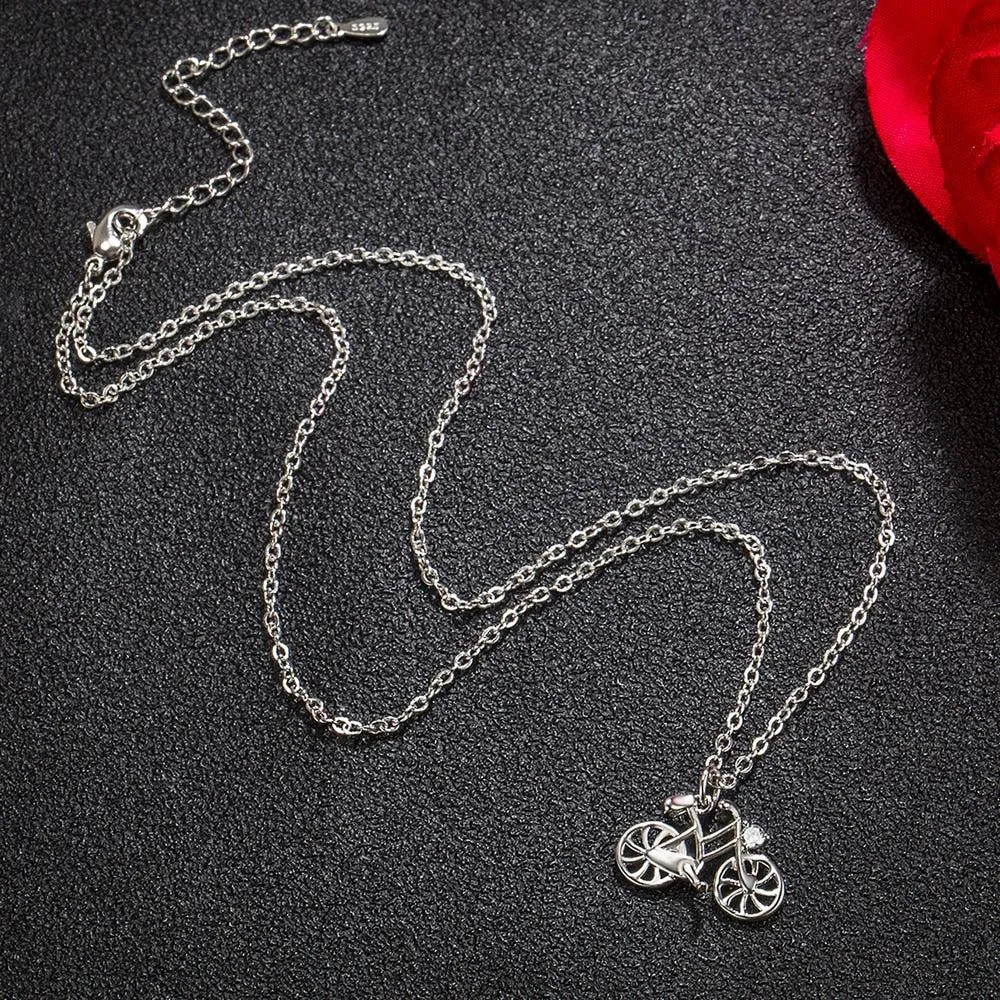 Cycolinks 925 Sterling Silver Bicycle Necklace