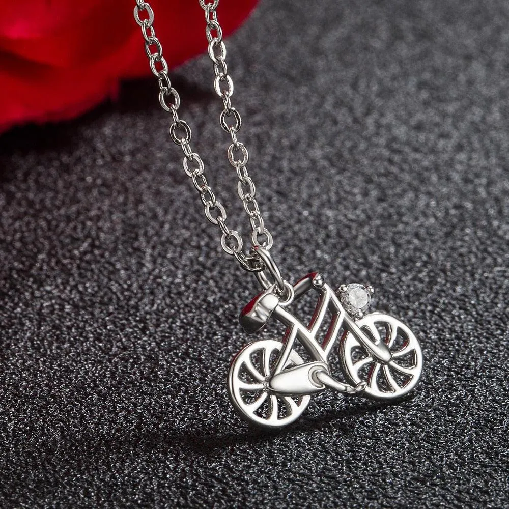 Cycolinks 925 Sterling Silver Bicycle Necklace