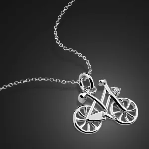 Cycolinks 925 Sterling Silver Bicycle Necklace
