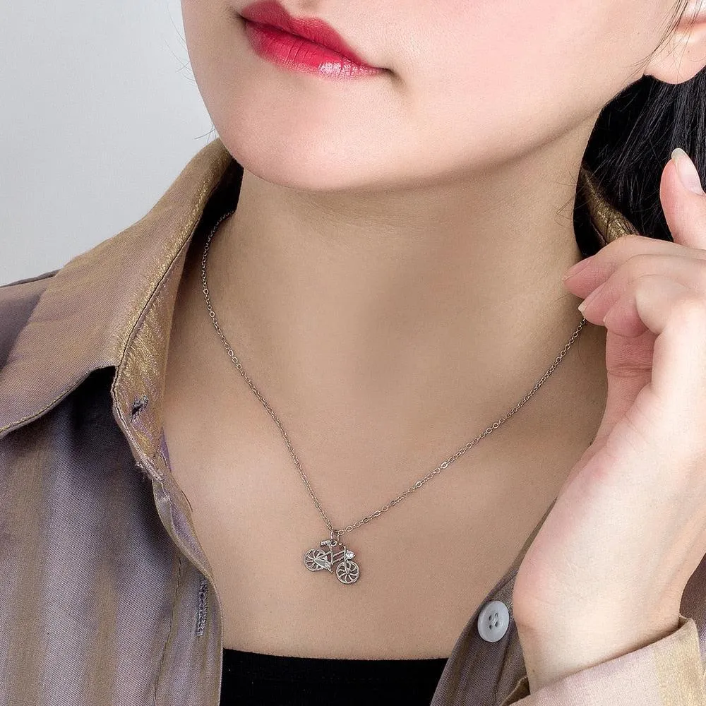 Cycolinks 925 Sterling Silver Bicycle Necklace