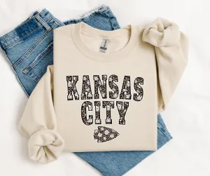 Daisy Leopard Kansas City Arrowhead Sweatshirt (Select Your Color)