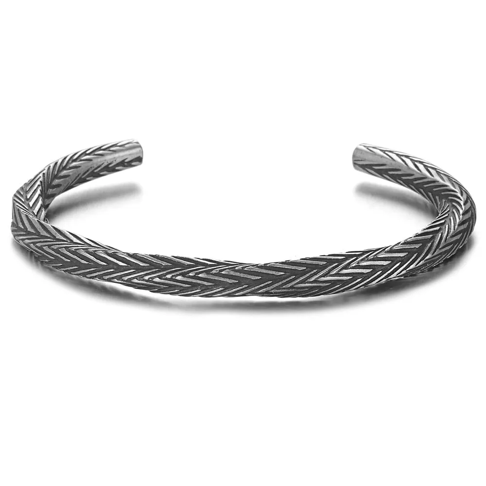 Dark Grey Double Wired Braided Bracelet