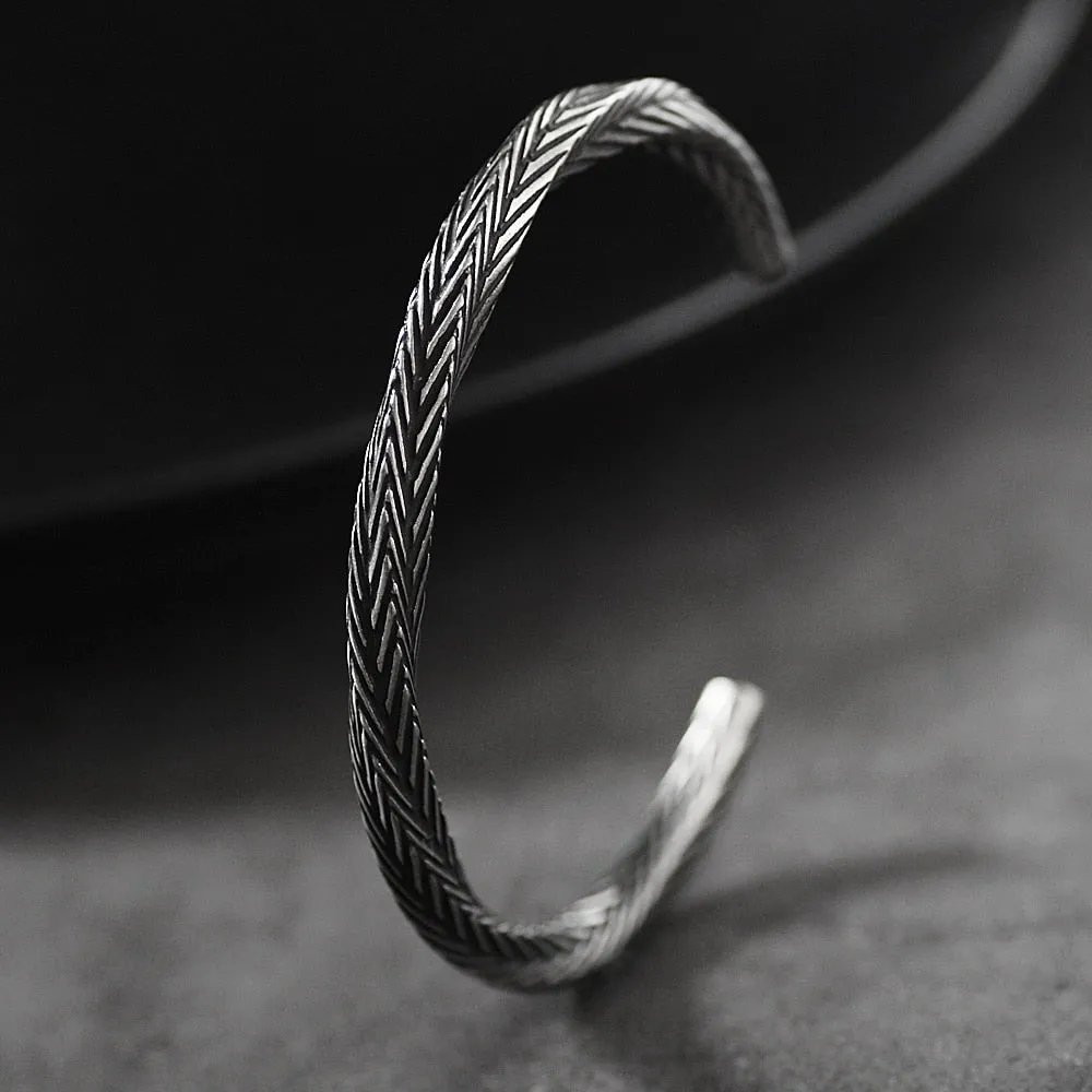 Dark Grey Double Wired Braided Bracelet