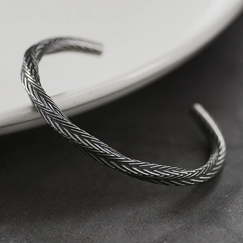 Dark Grey Double Wired Braided Bracelet