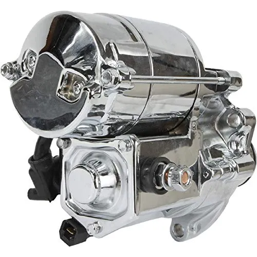 DB Electrical SHD0013-C Chrome Starter Compatible With/Replacement For Harley, FLHR FLHRC FLHRS, FLHTF FLSTN FLSTSC Fat Boy Road Glide Dyna, Flstsc Heritage Softail 80-1014 31621-06A 410-52330
