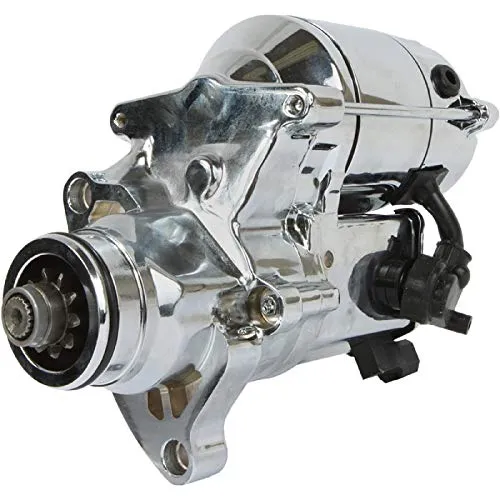 DB Electrical SHD0013-C Chrome Starter Compatible With/Replacement For Harley, FLHR FLHRC FLHRS, FLHTF FLSTN FLSTSC Fat Boy Road Glide Dyna, Flstsc Heritage Softail 80-1014 31621-06A 410-52330