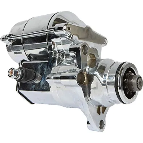 DB Electrical SHD0013-C Chrome Starter Compatible With/Replacement For Harley, FLHR FLHRC FLHRS, FLHTF FLSTN FLSTSC Fat Boy Road Glide Dyna, Flstsc Heritage Softail 80-1014 31621-06A 410-52330