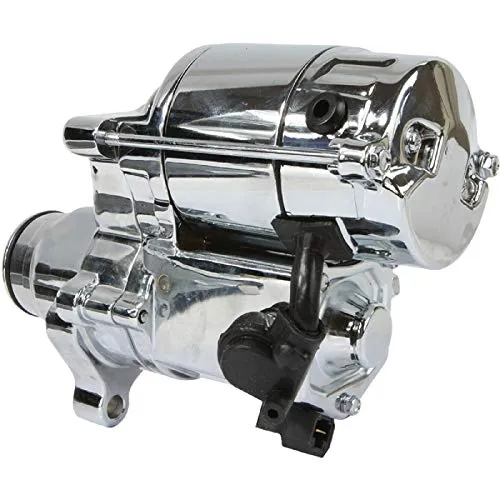 DB Electrical SHD0013-C Chrome Starter Compatible With/Replacement For Harley, FLHR FLHRC FLHRS, FLHTF FLSTN FLSTSC Fat Boy Road Glide Dyna, Flstsc Heritage Softail 80-1014 31621-06A 410-52330