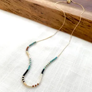 Desert Turquoise Seed Bead Necklace