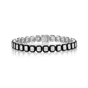 Diamond & Black Agate Tennis Bracelet