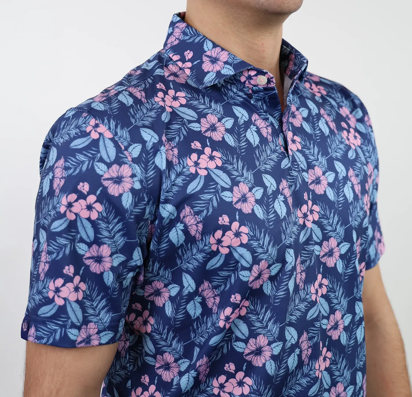 Donald Ross Mens Sport Fit MACK Polo - NAVY MULTI