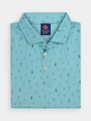 Donald Ross Mens Sport Fit MAURICE Polo - Seaglass Multi