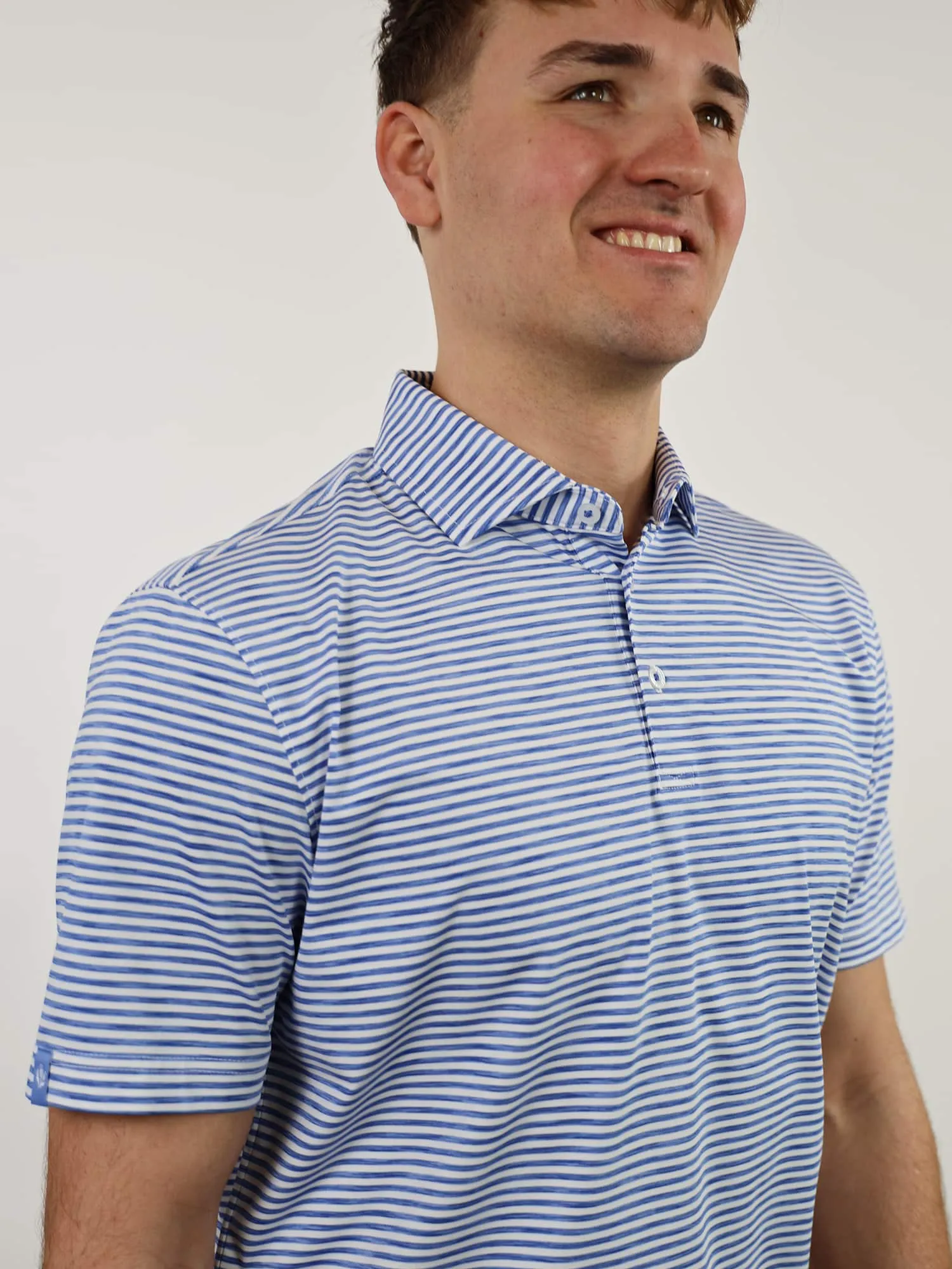 Donald Ross Mens Sport Fit OWEN Polo - ULTRAMARINE / WHITE