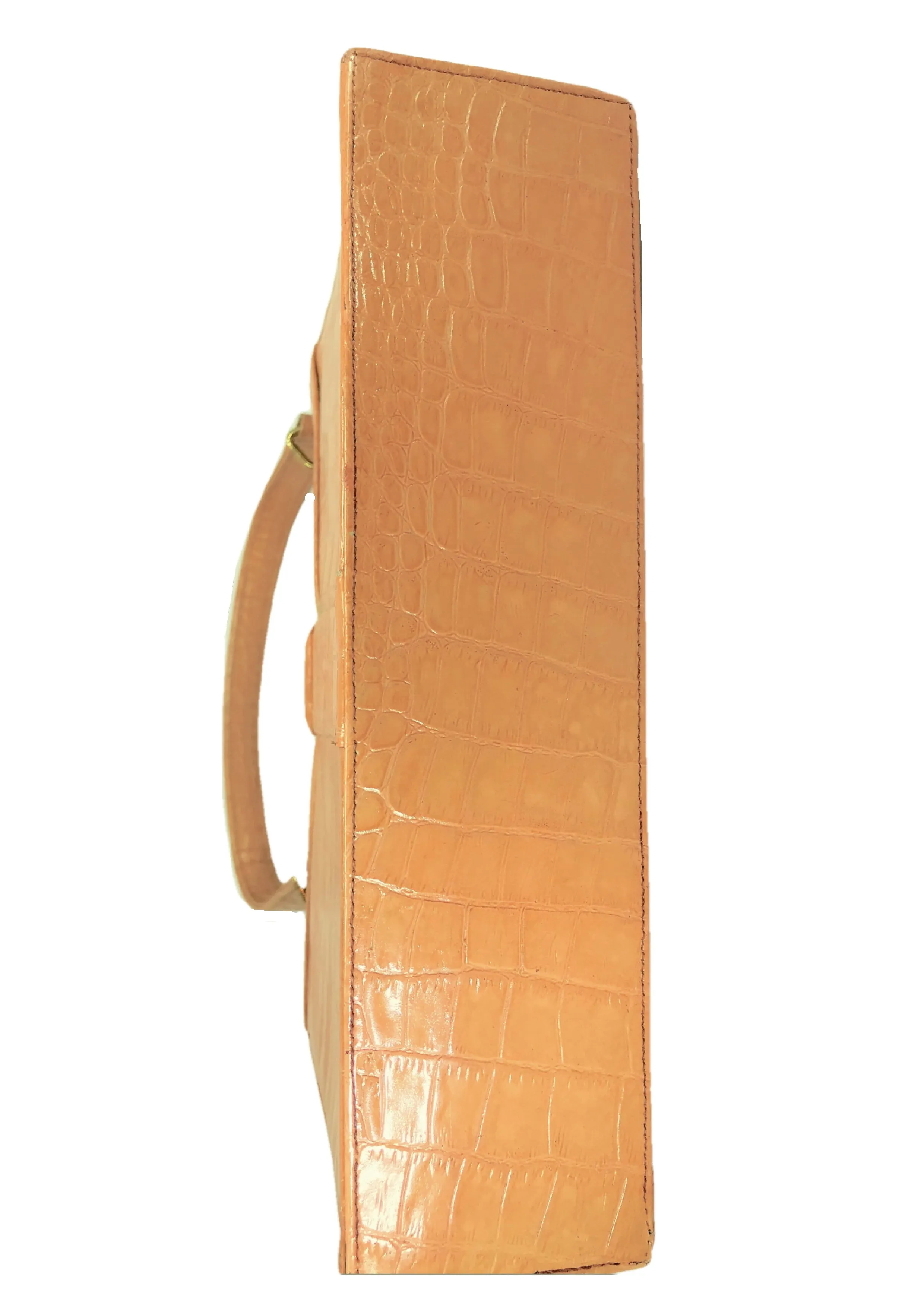 Early 1960s Peach Pink Leather Lederer Handbag- New!