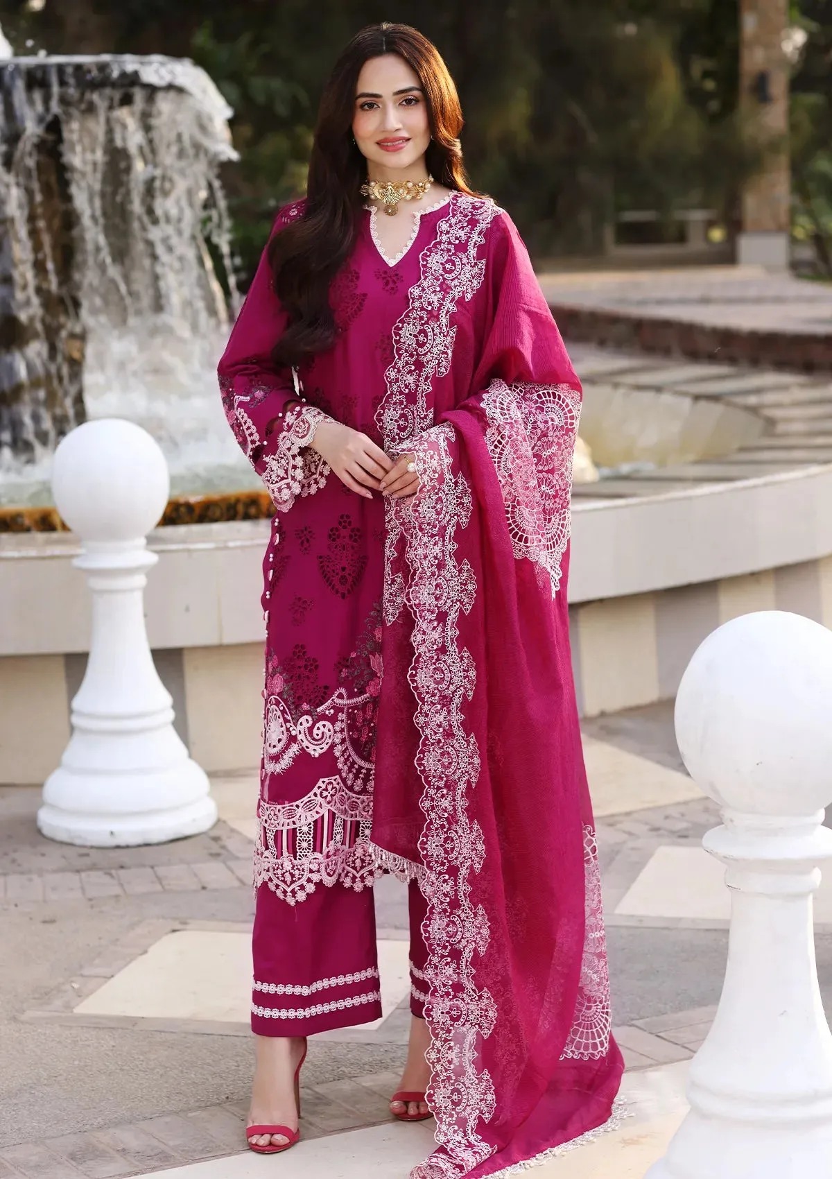 ECF-04A PETAL |  Elaf Premium festive Chikankari collection2023