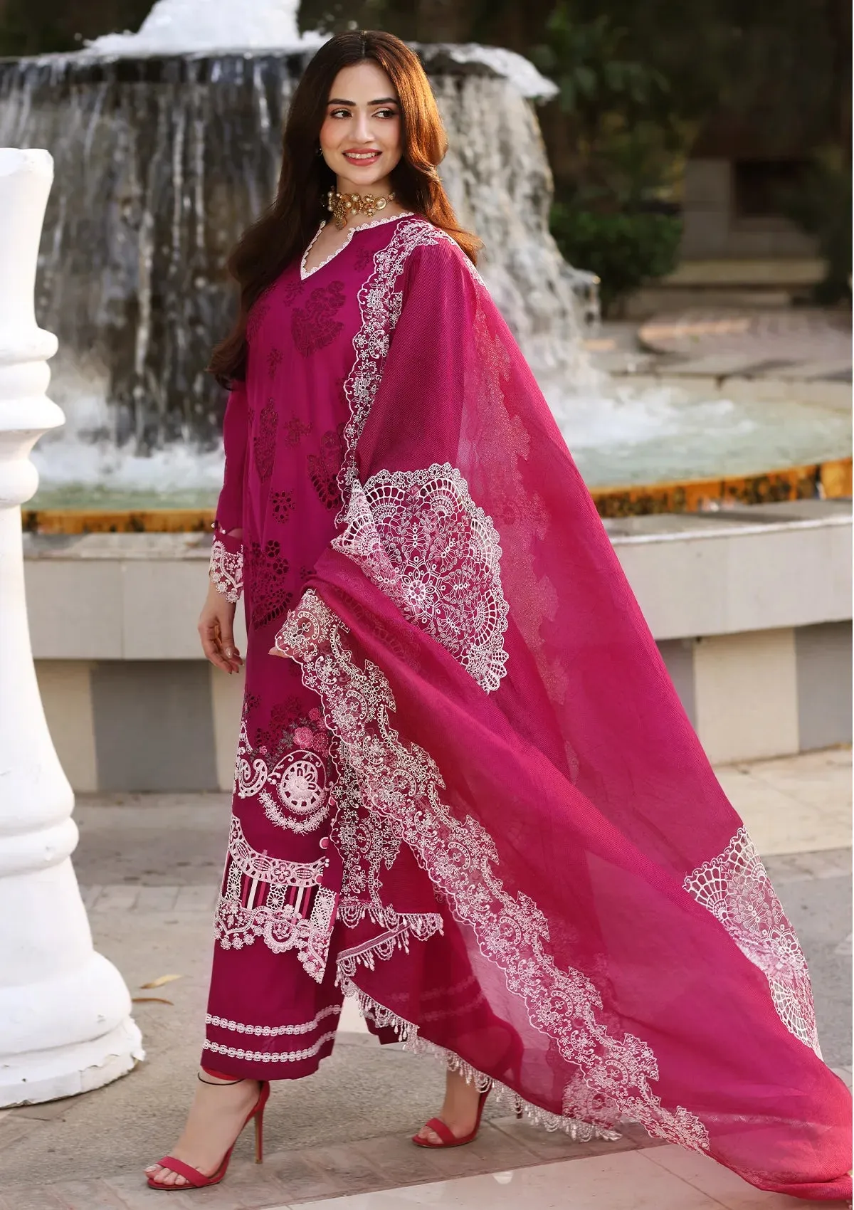 ECF-04A PETAL |  Elaf Premium festive Chikankari collection2023