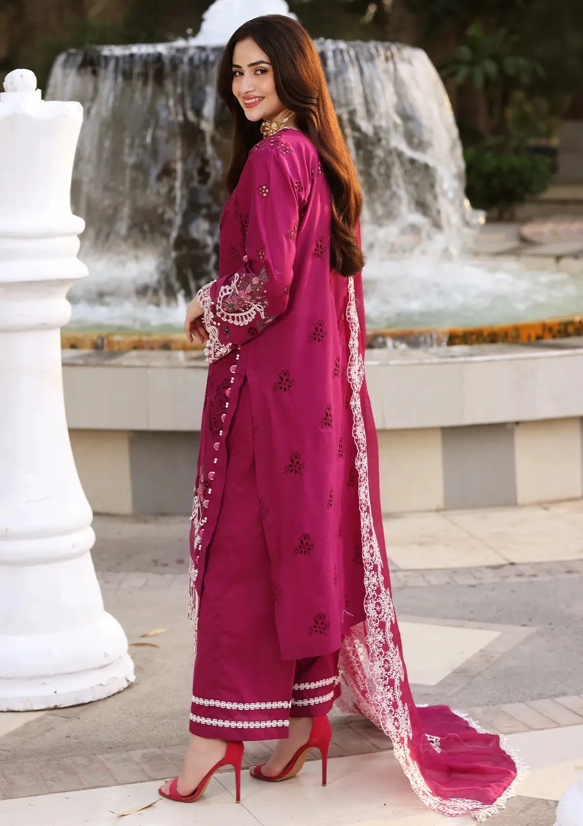 ECF-04A PETAL |  Elaf Premium festive Chikankari collection2023