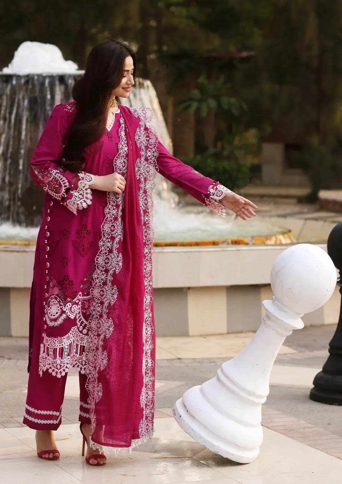 ECF-04A PETAL |  Elaf Premium festive Chikankari collection2023