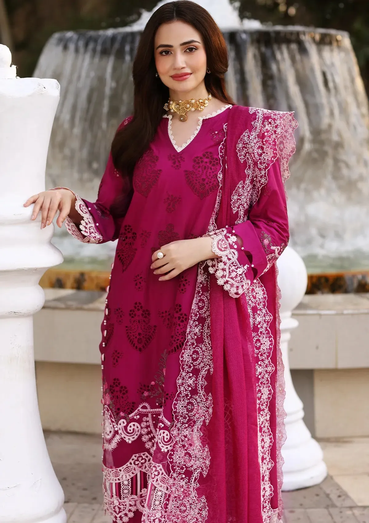ECF-04A PETAL |  Elaf Premium festive Chikankari collection2023