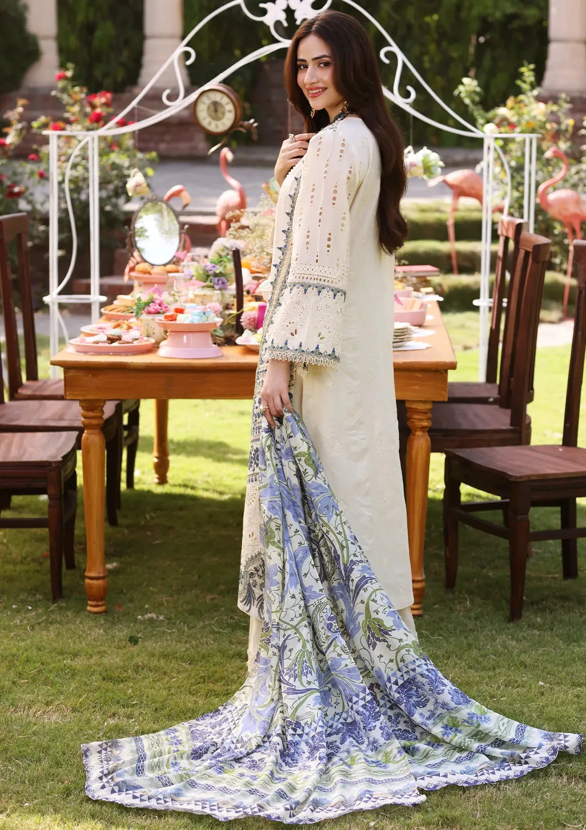 ECF-07 DAISY |  Elaf Premium festive Chikankari collection2023