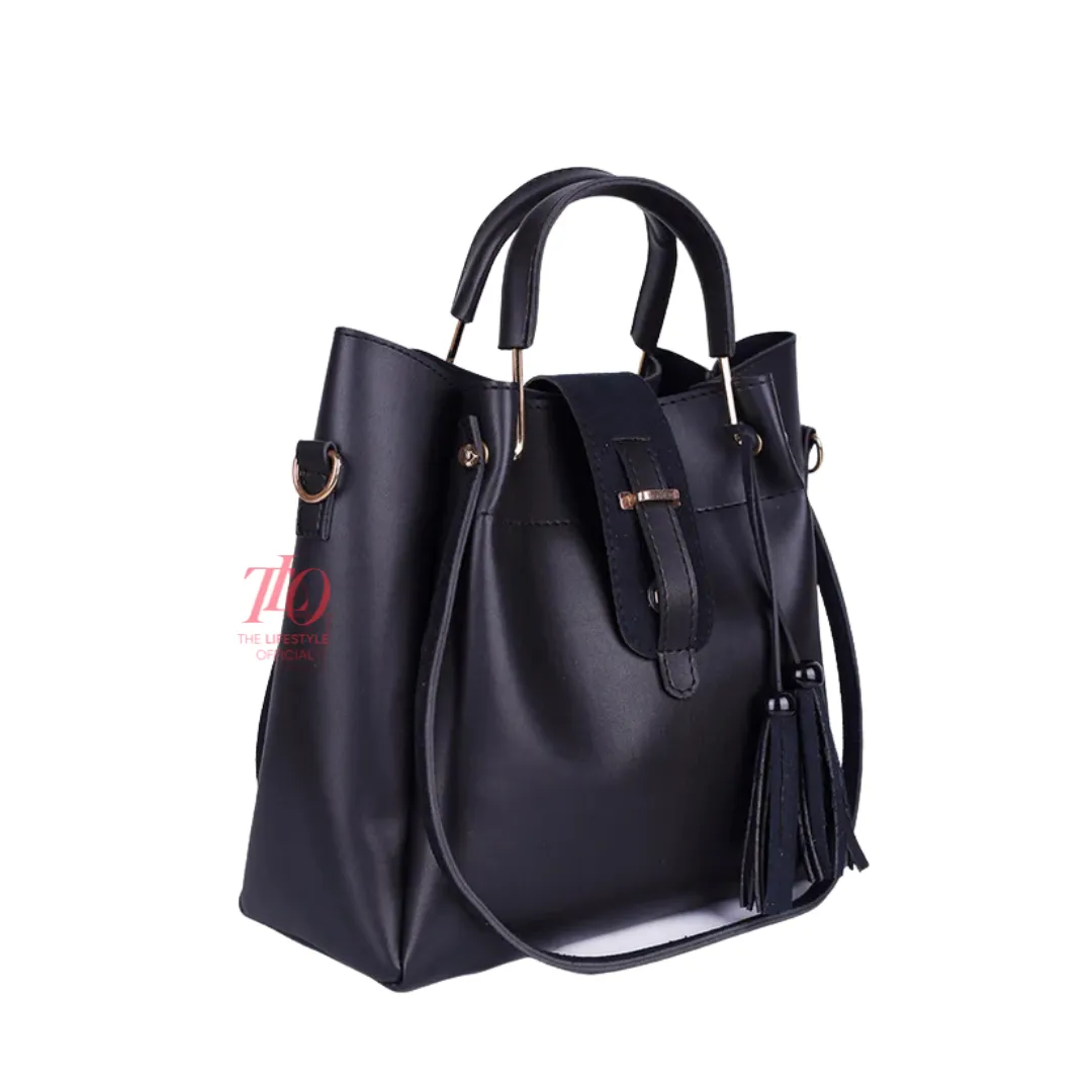 Elegance Trio Black Handbag