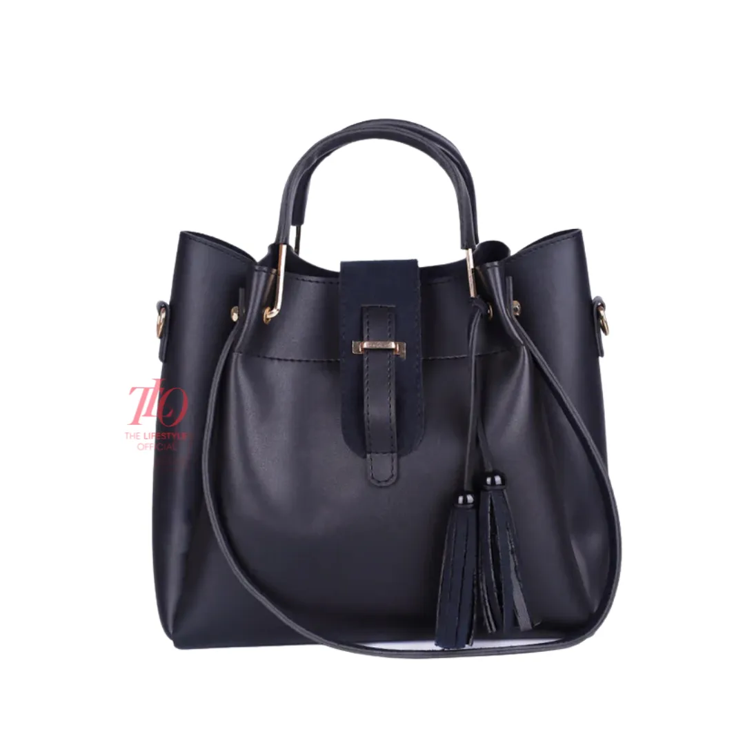 Elegance Trio Black Handbag
