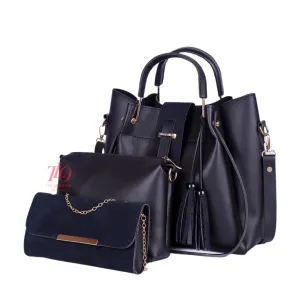 Elegance Trio Black Handbag