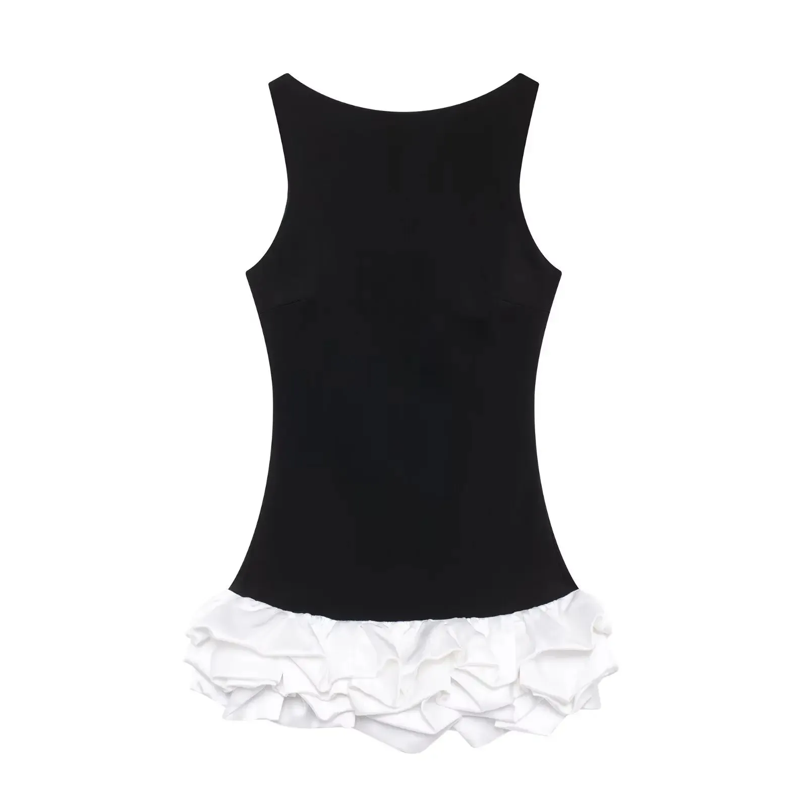 Elegant Backless Satin Mini Dress with Ruffle Hem