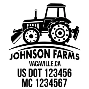 Farm Company Name Truck Decal (USDOT), 2 Pack