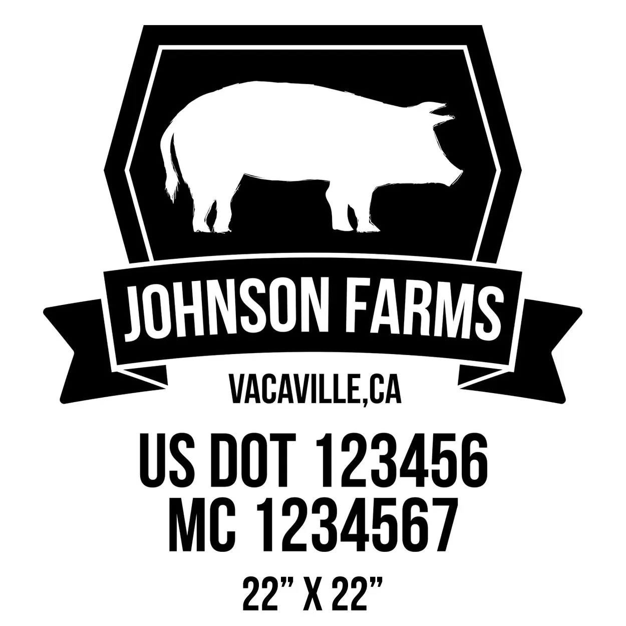 Farm Company Name Truck Decal (USDOT), 2 Pack