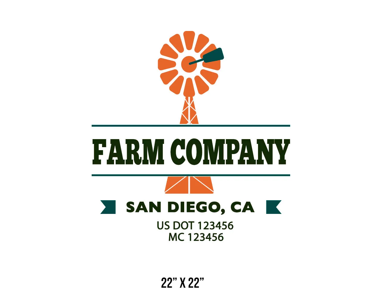 Farm Company Name Truck Decal (USDOT), 2 Pack