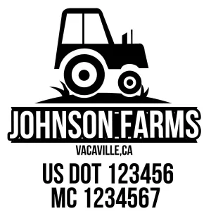 Farm Company Name Truck Decal (USDOT), 2 Pack
