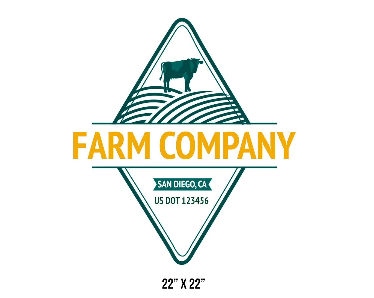 Farm Company Name Truck Decal (USDOT), 2 Pack