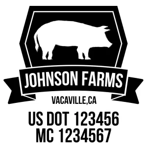Farm Company Name Truck Decal (USDOT), 2 Pack